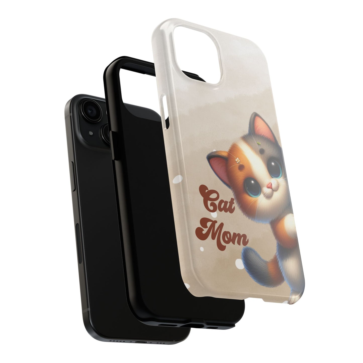 Cat Mom Tough Phone Case — Cute Calico Kitten Protective iPhone Case