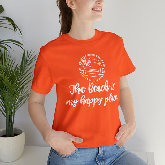 The beach is my happy place - Unisex Jersey Short Sleeve Tee