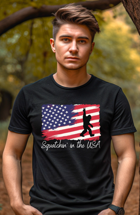Squatchin' in the USA-Unisex Short sleeve tee