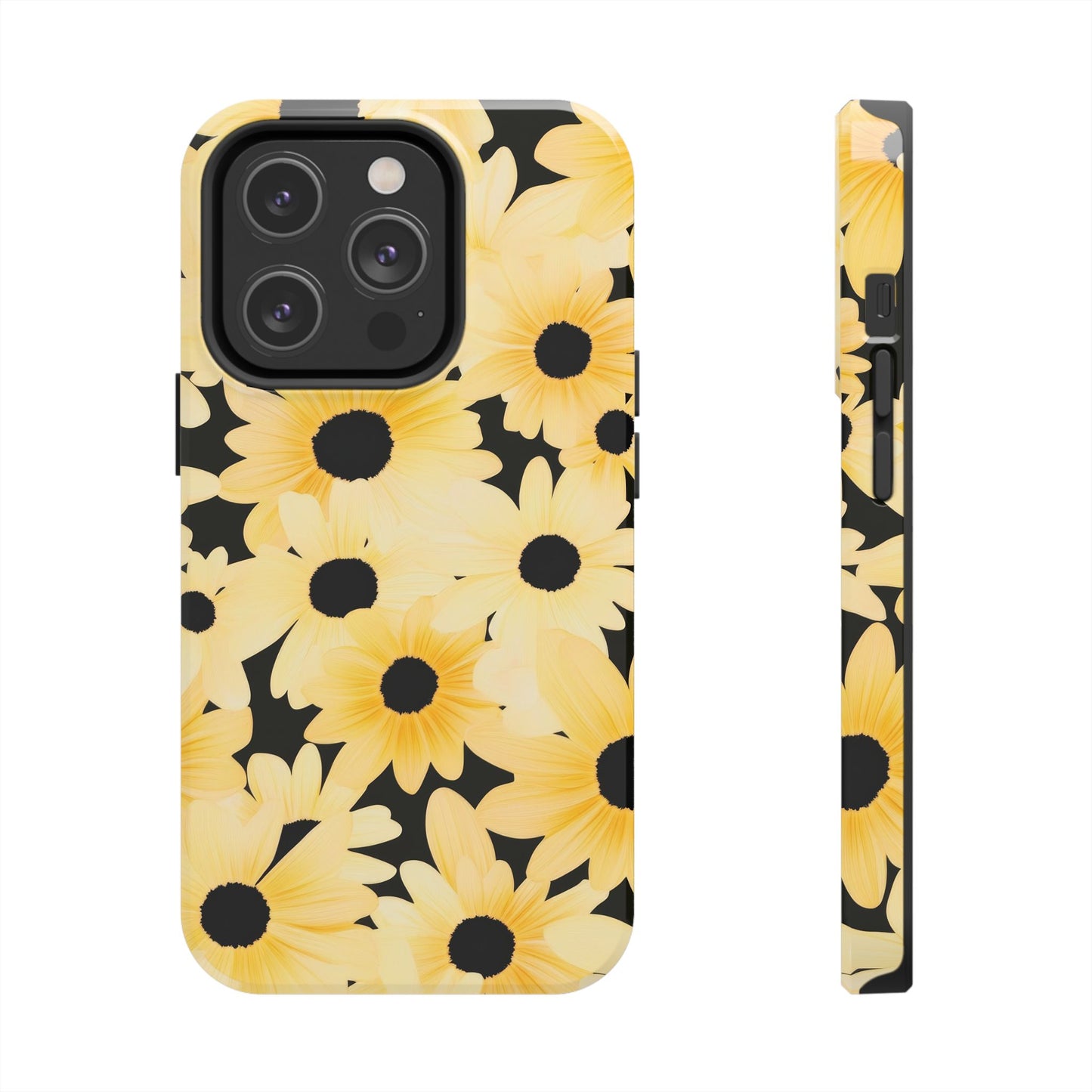 Daisy Burst Tough Phone Case — Yellow Floral Protective Cover