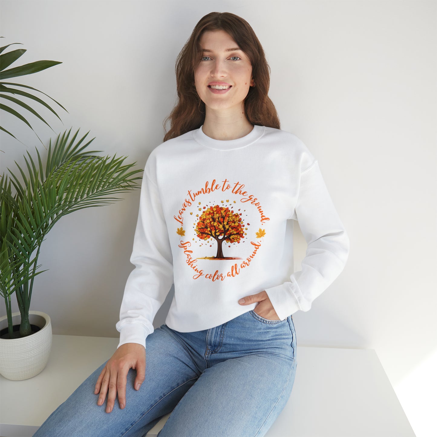 "Leaves tumble to the ground" - Unisex Long Sleeve Crew