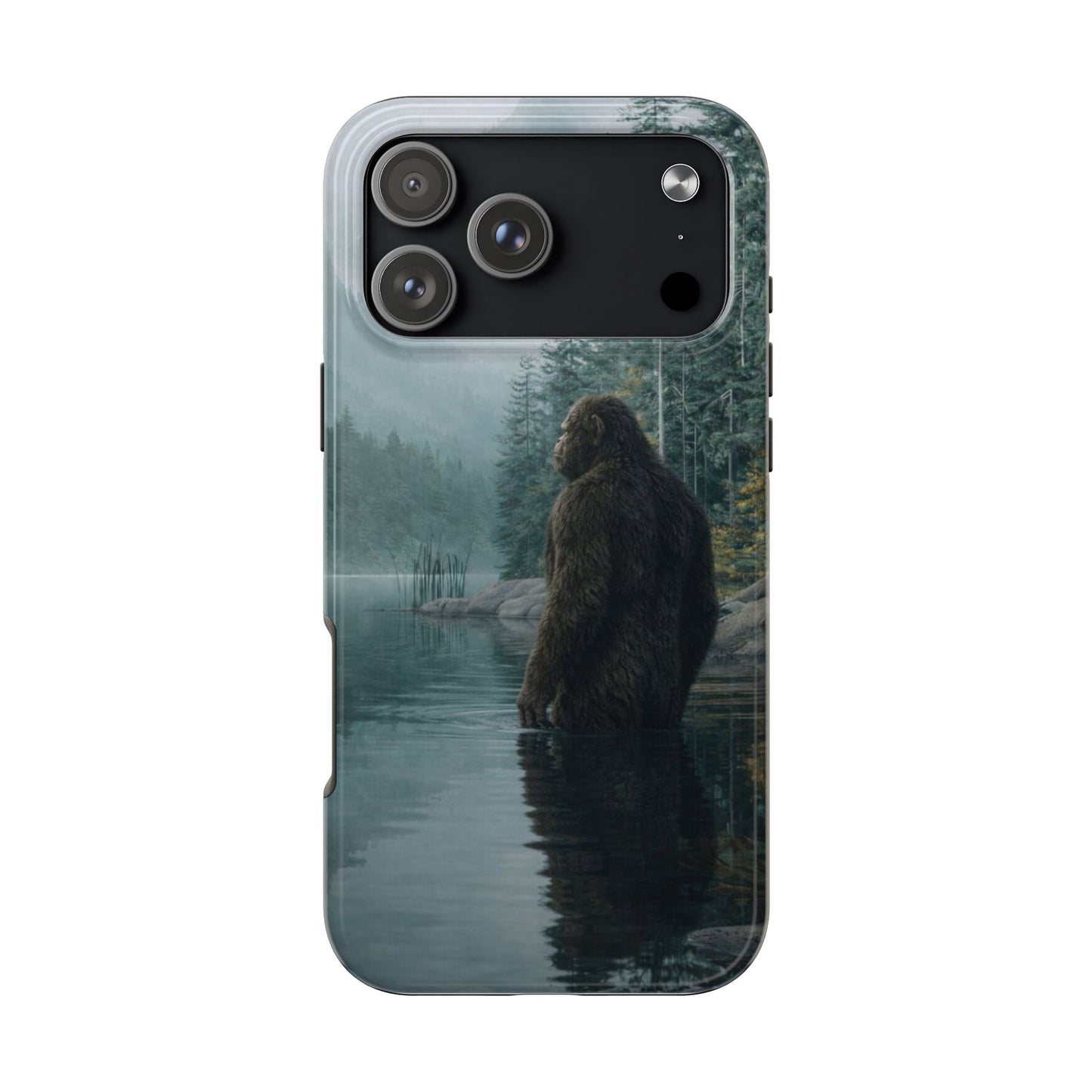Phone Case — Bigfoot at Misty Lake Protective Rugged Case