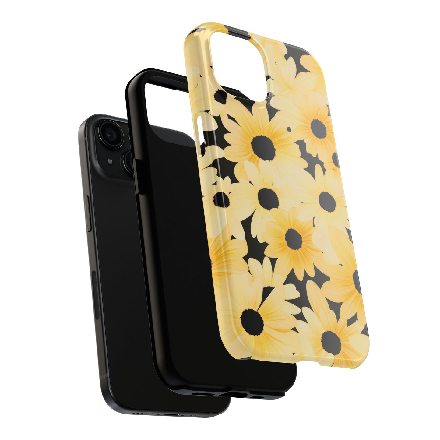 Daisy Burst Tough Phone Case — Yellow Floral Protective Cover
