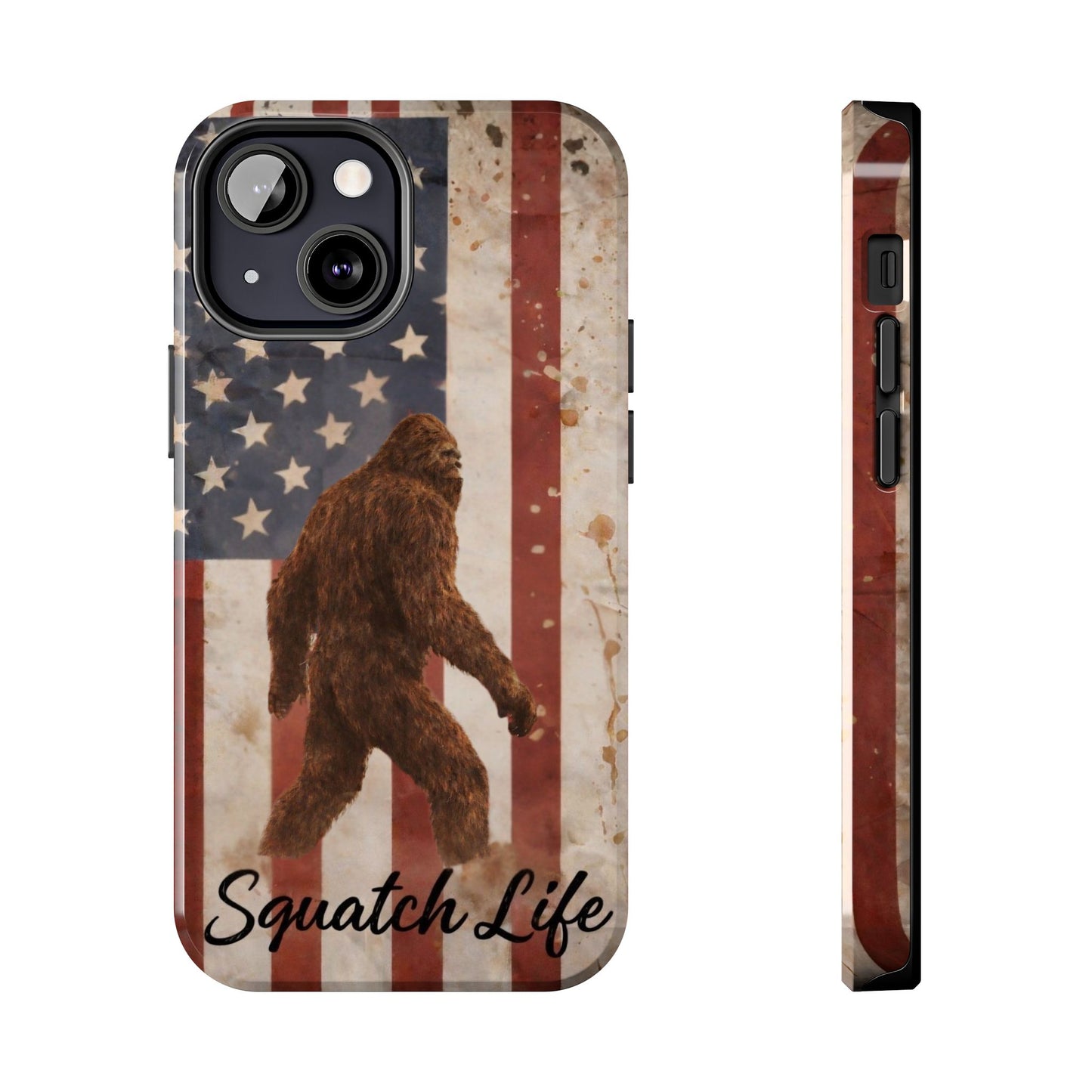 Squatch Life Tough Phone Case — Vintage American Flag Bigfoot Phone Cover