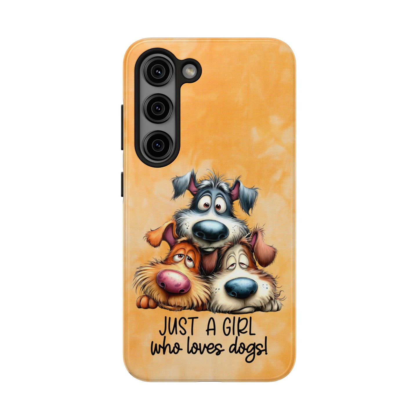 Just A Girl Who Loves Dogs Phone Case — Cute Cartoon Dog Protective Tough Case