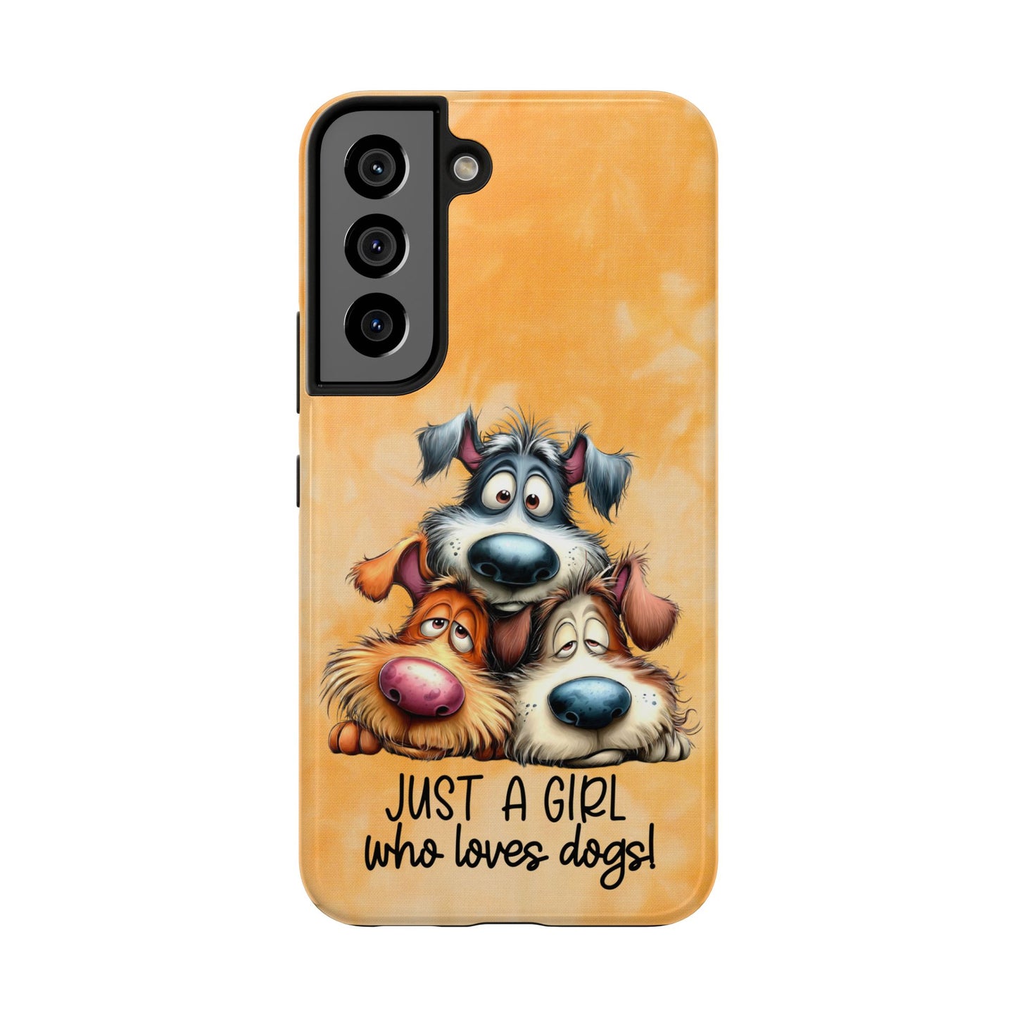 Just A Girl Who Loves Dogs Phone Case — Cute Cartoon Dog Protective Tough Case