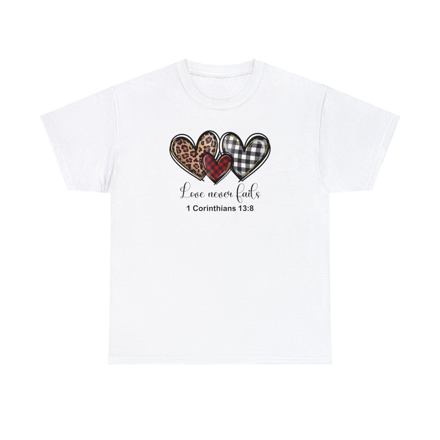 Love never fails hearts - Gildan Unisex Heavy Cotton Tee