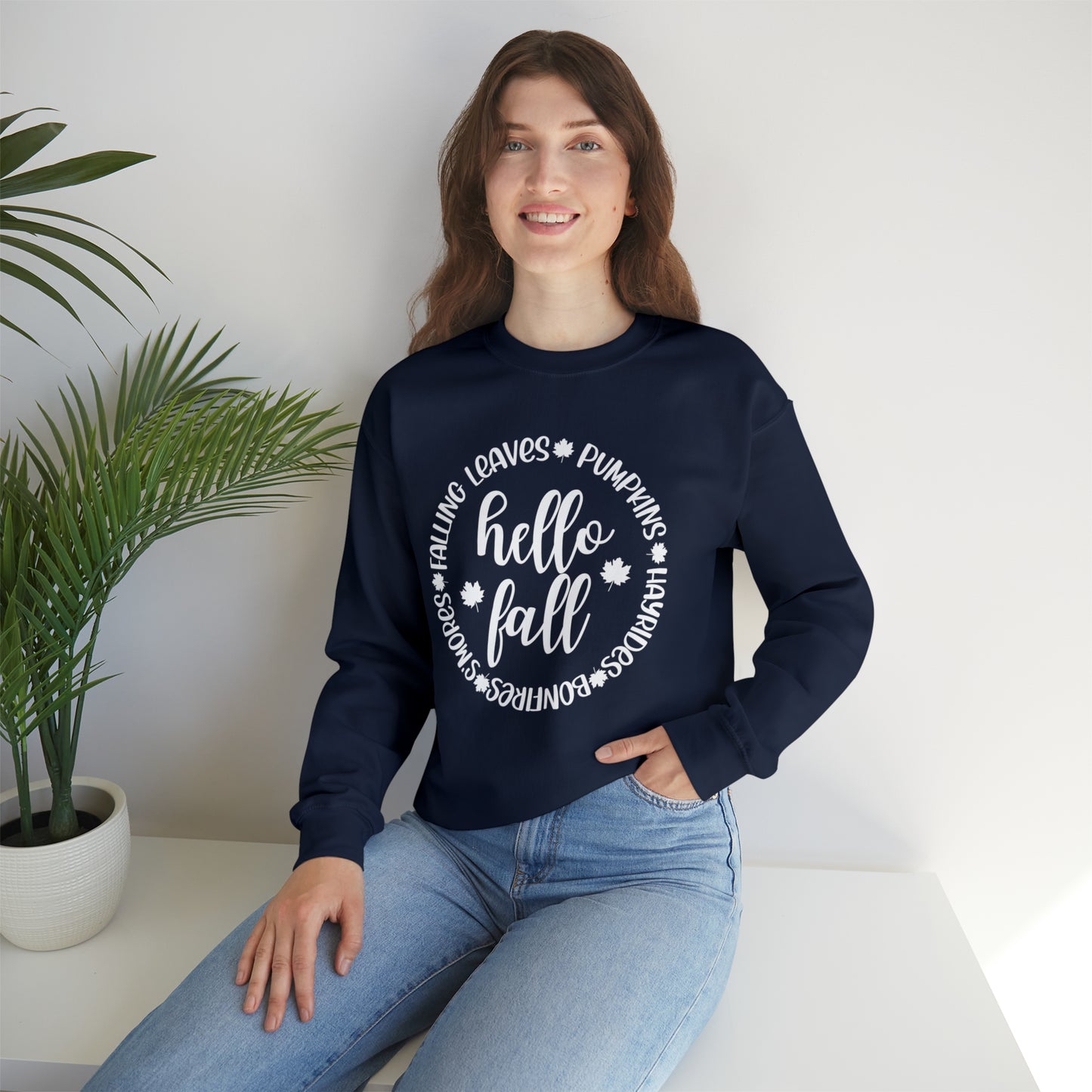 "Hello Fall" Unisex Long Sleeve Crew