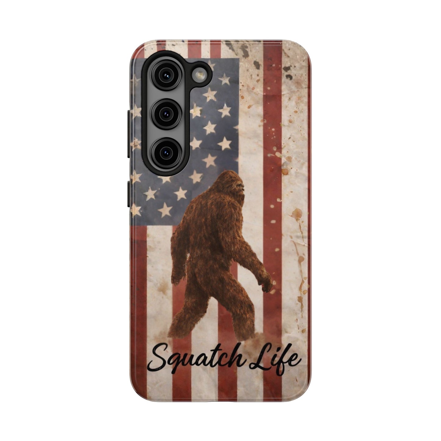 Squatch Life Tough Phone Case — Vintage American Flag Bigfoot Phone Cover