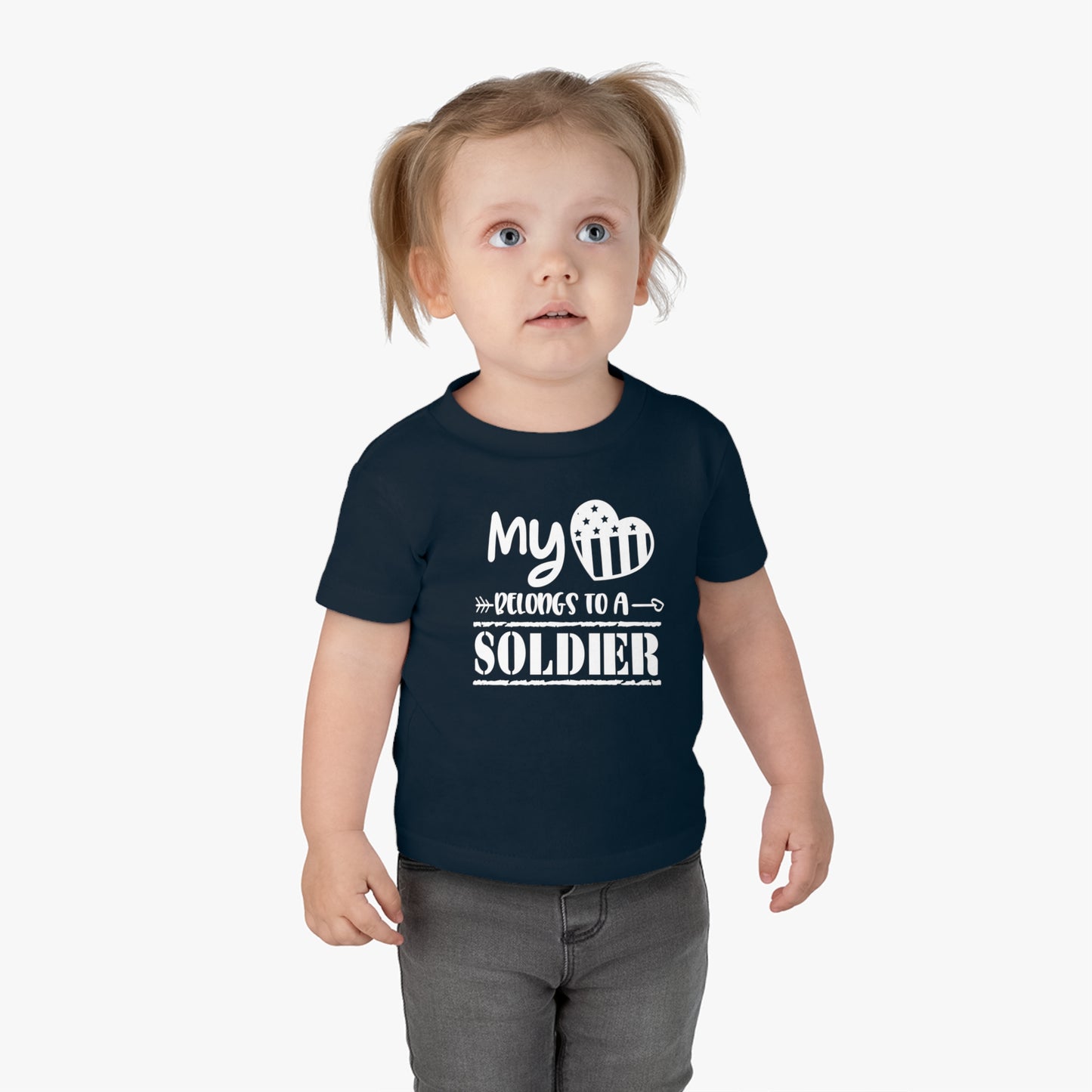 My heart belongs to a Soldier - Infant Cotton Jersey Tee