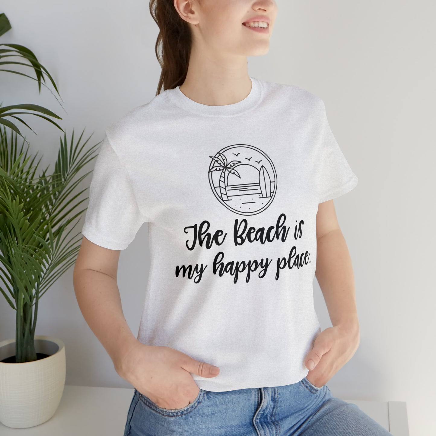 The beach is my happy place - Unisex Jersey Short Sleeve Tee