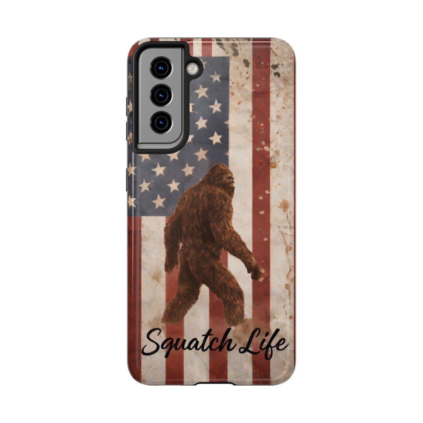 Squatch Life Tough Phone Case — Vintage American Flag Bigfoot Phone Cover