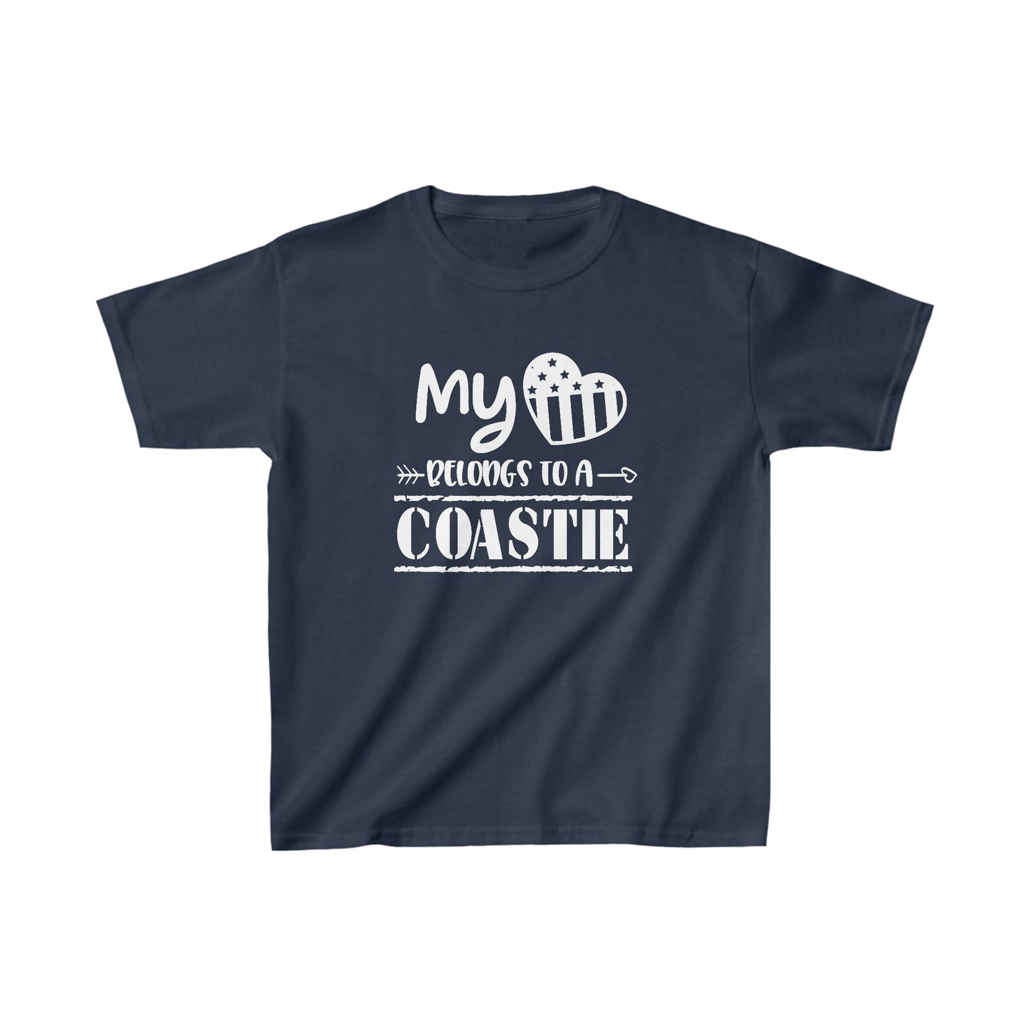 "My Heart belongs to a Coastie" Unisex Youth Short Sleeve Tee