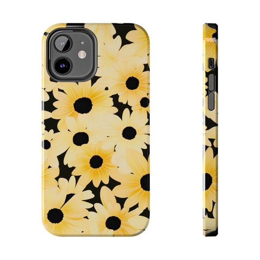 Daisy Burst Tough Phone Case — Yellow Floral Protective Cover