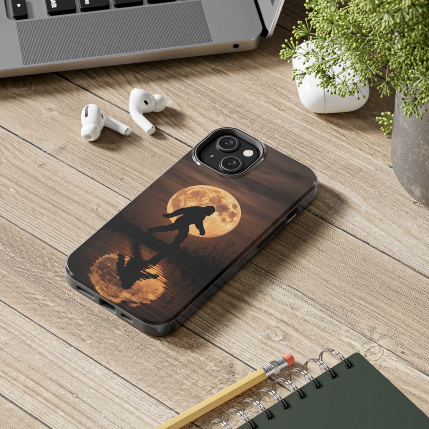Bigfoot Moon Reflection Tough Phone Case