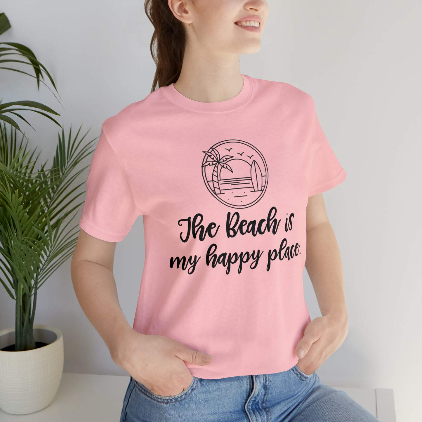 The beach is my happy place - Unisex Jersey Short Sleeve Tee