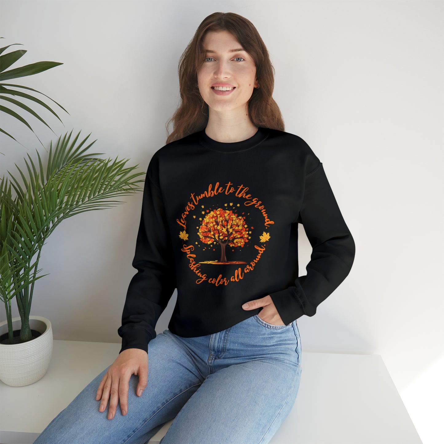 "Leaves tumble to the ground" - Unisex Long Sleeve Crew