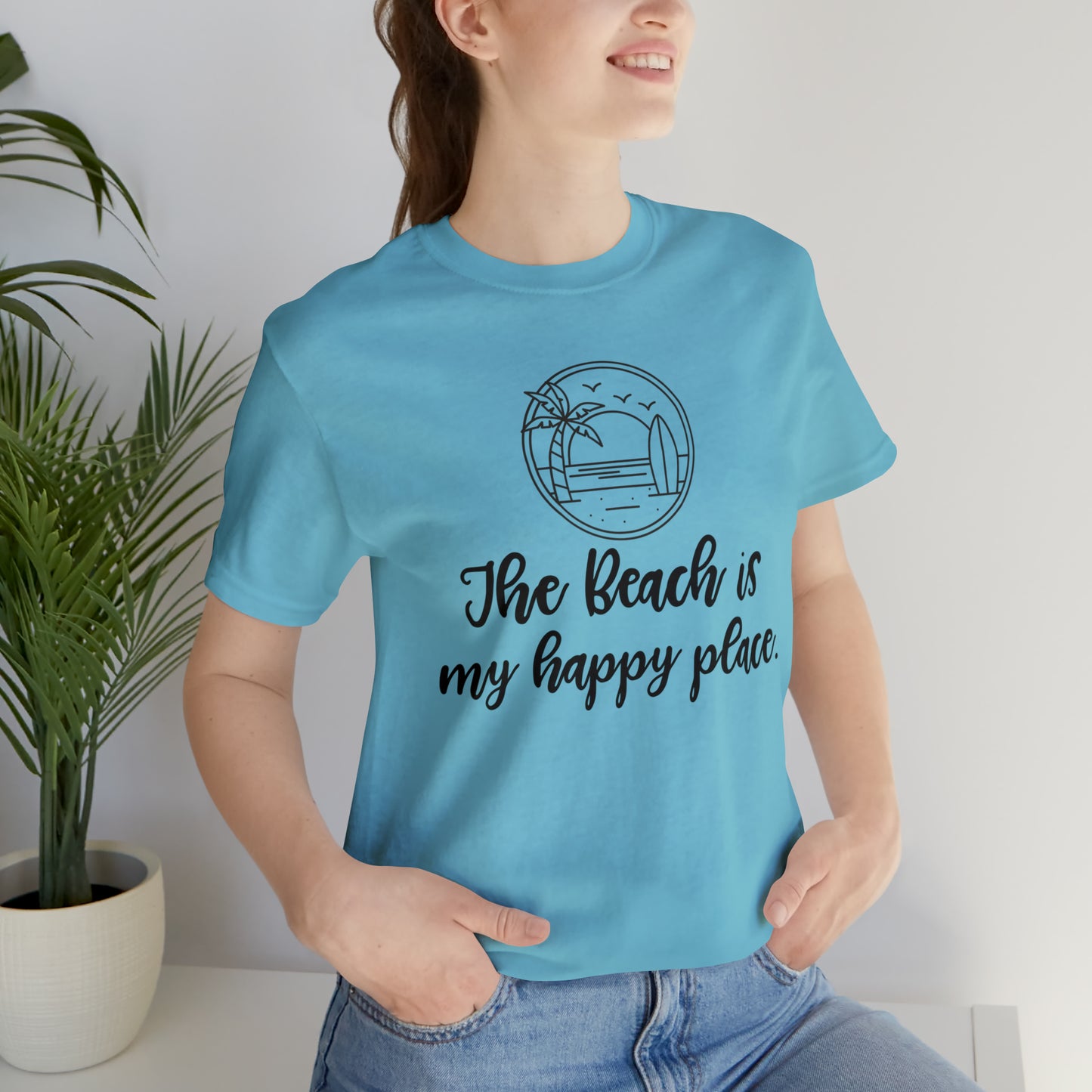 The beach is my happy place - Unisex Jersey Short Sleeve Tee