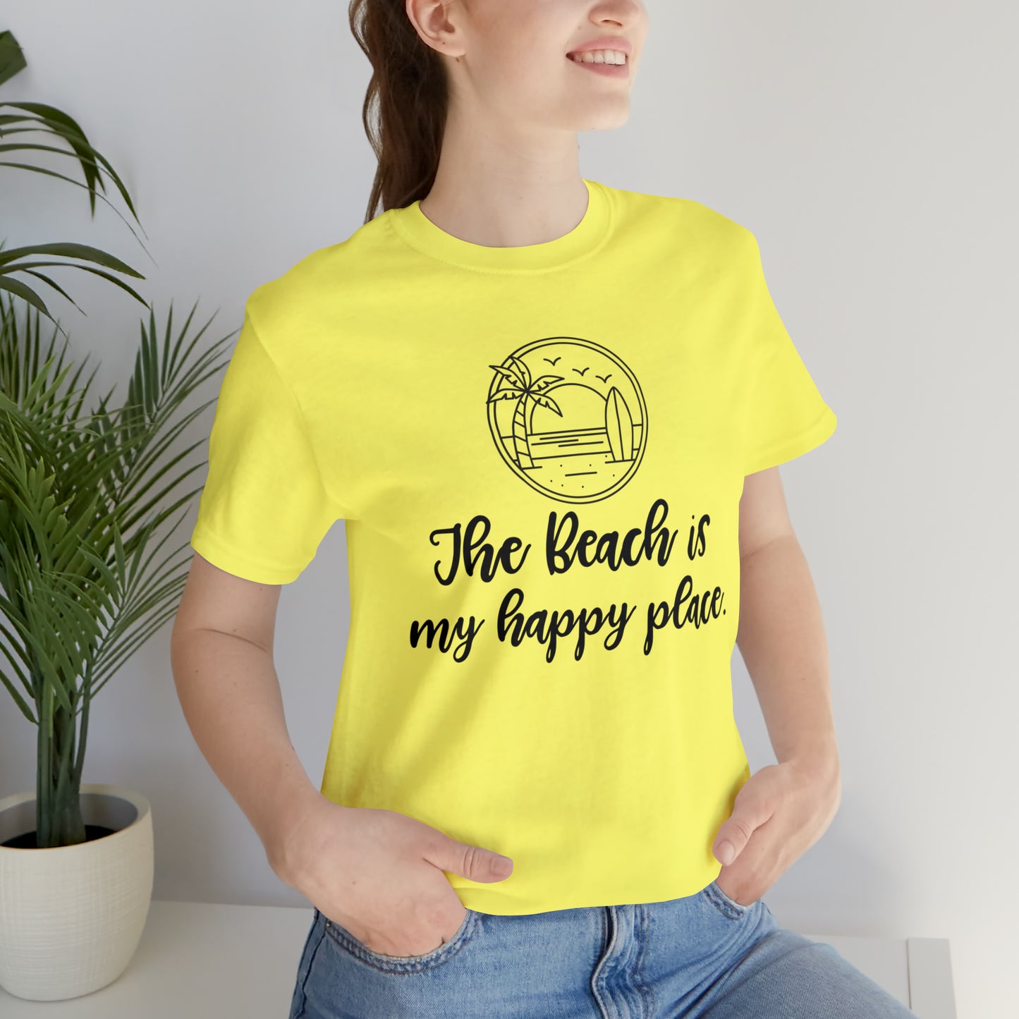 The beach is my happy place - Unisex Jersey Short Sleeve Tee