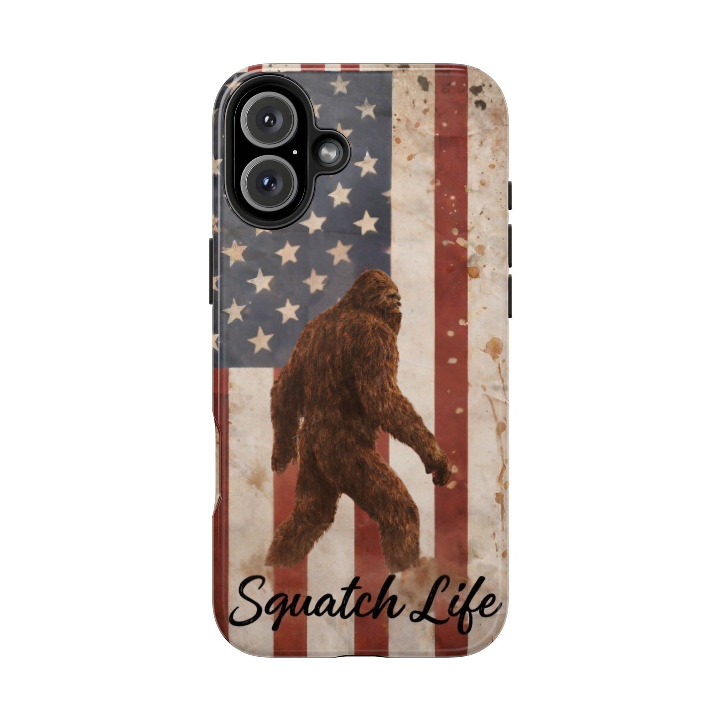 Squatch Life Tough Phone Case — Vintage American Flag Bigfoot Phone Cover