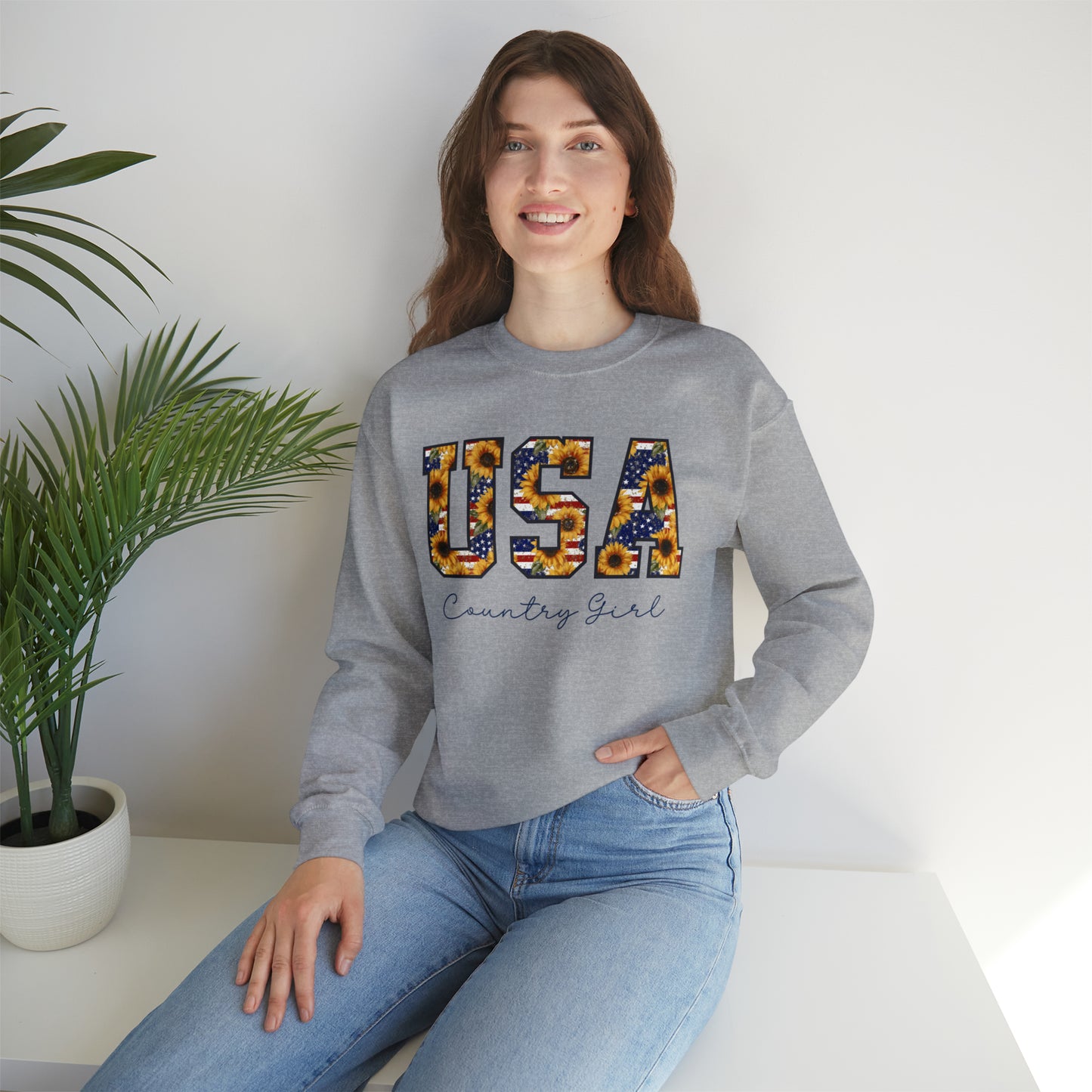 USA Country Girl - Unisex Crewneck sweatshirt