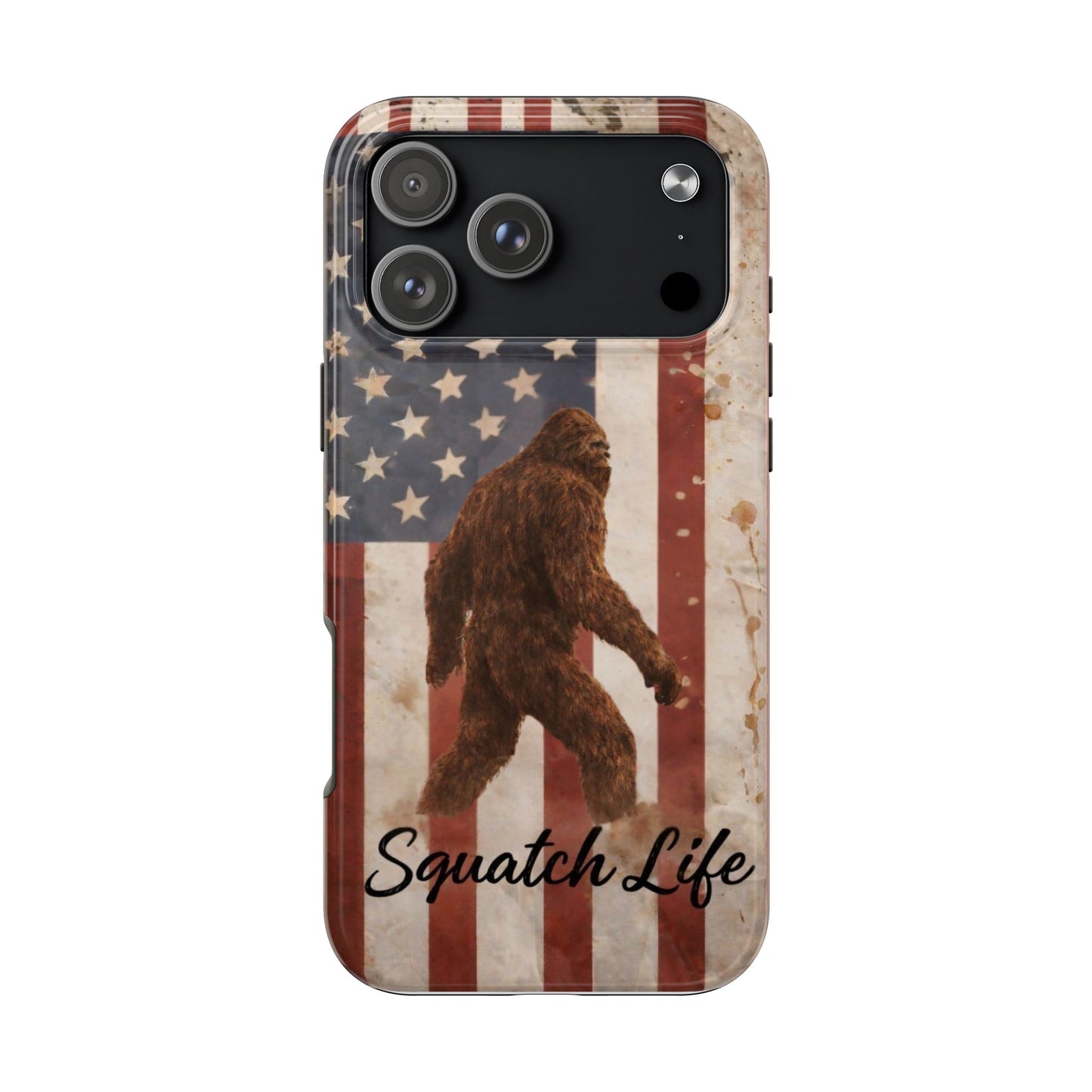 Squatch Life Tough Phone Case — Vintage American Flag Bigfoot Phone Cover