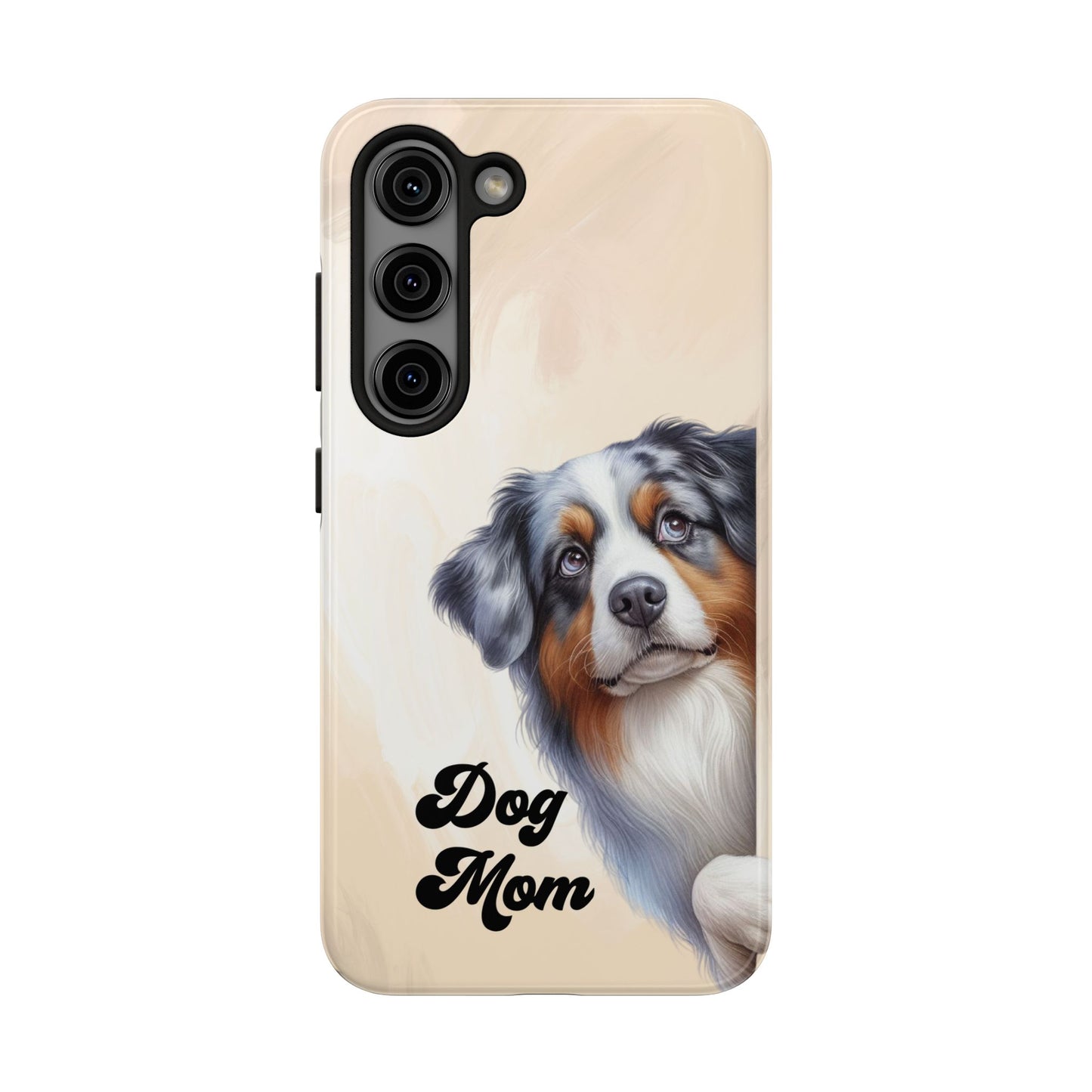 Dog Mom Tough Phone Case — Australian Shepherd Portrait Protective Cover