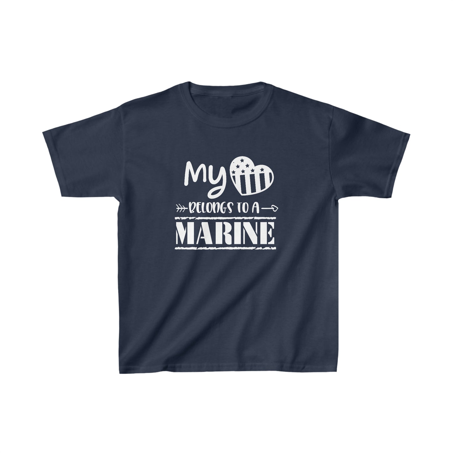 "My Heart belongs to a Marine" - Unisex Youth Short Sleeve Tee