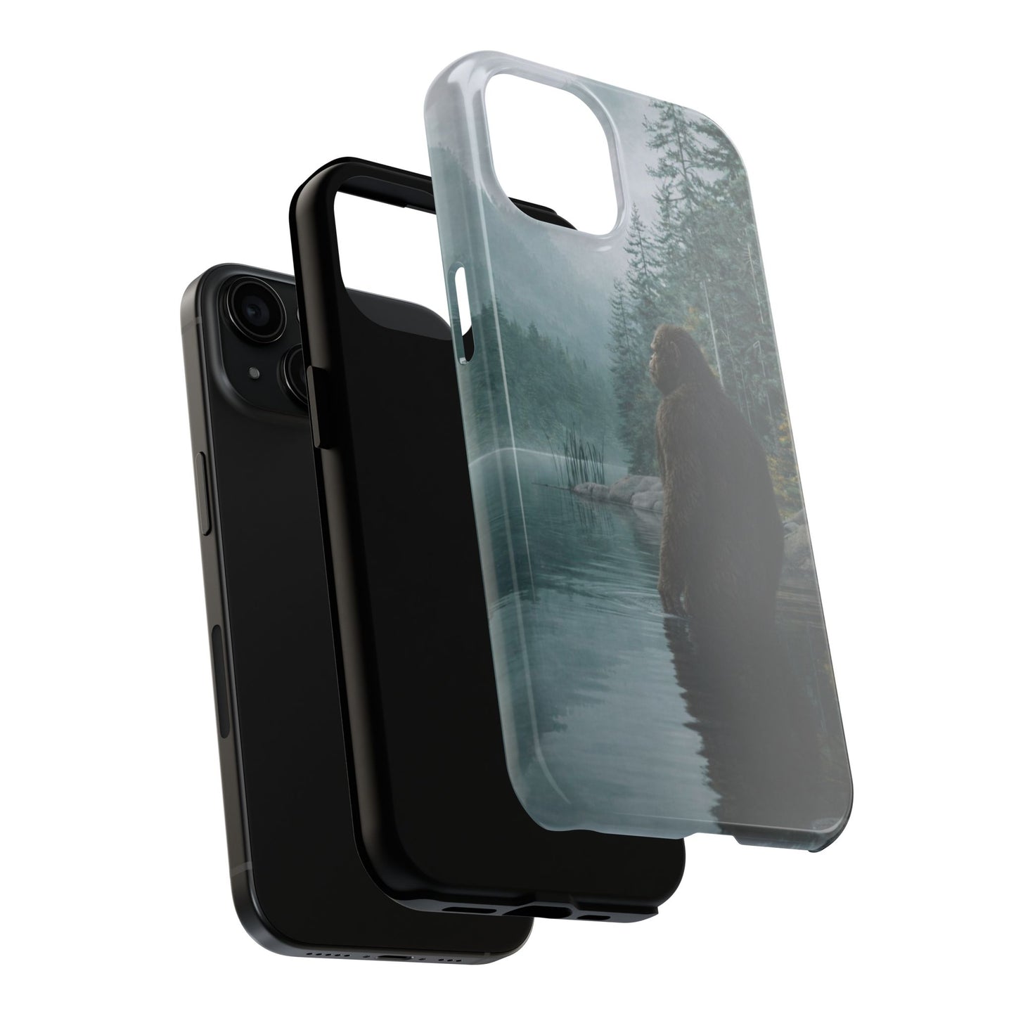 Phone Case — Bigfoot at Misty Lake Protective Rugged Case