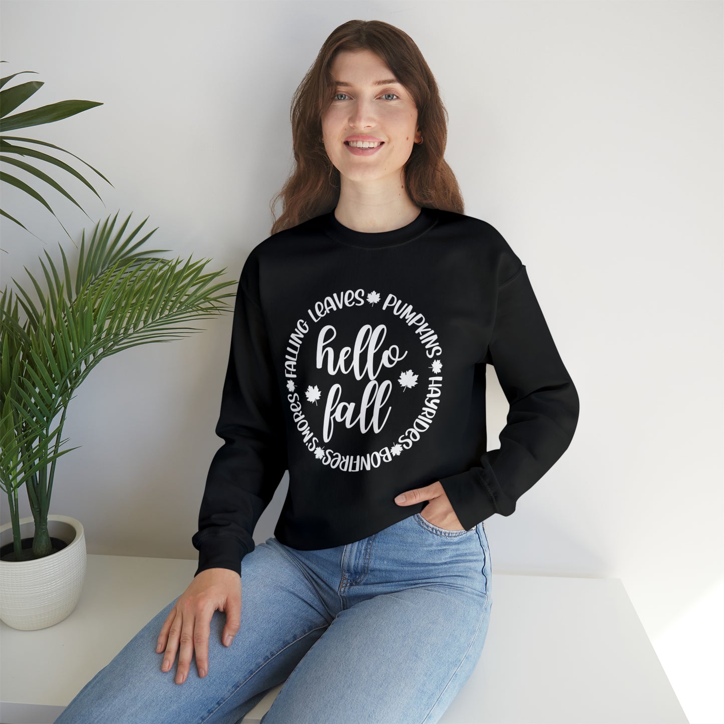 "Hello Fall" Unisex Long Sleeve Crew