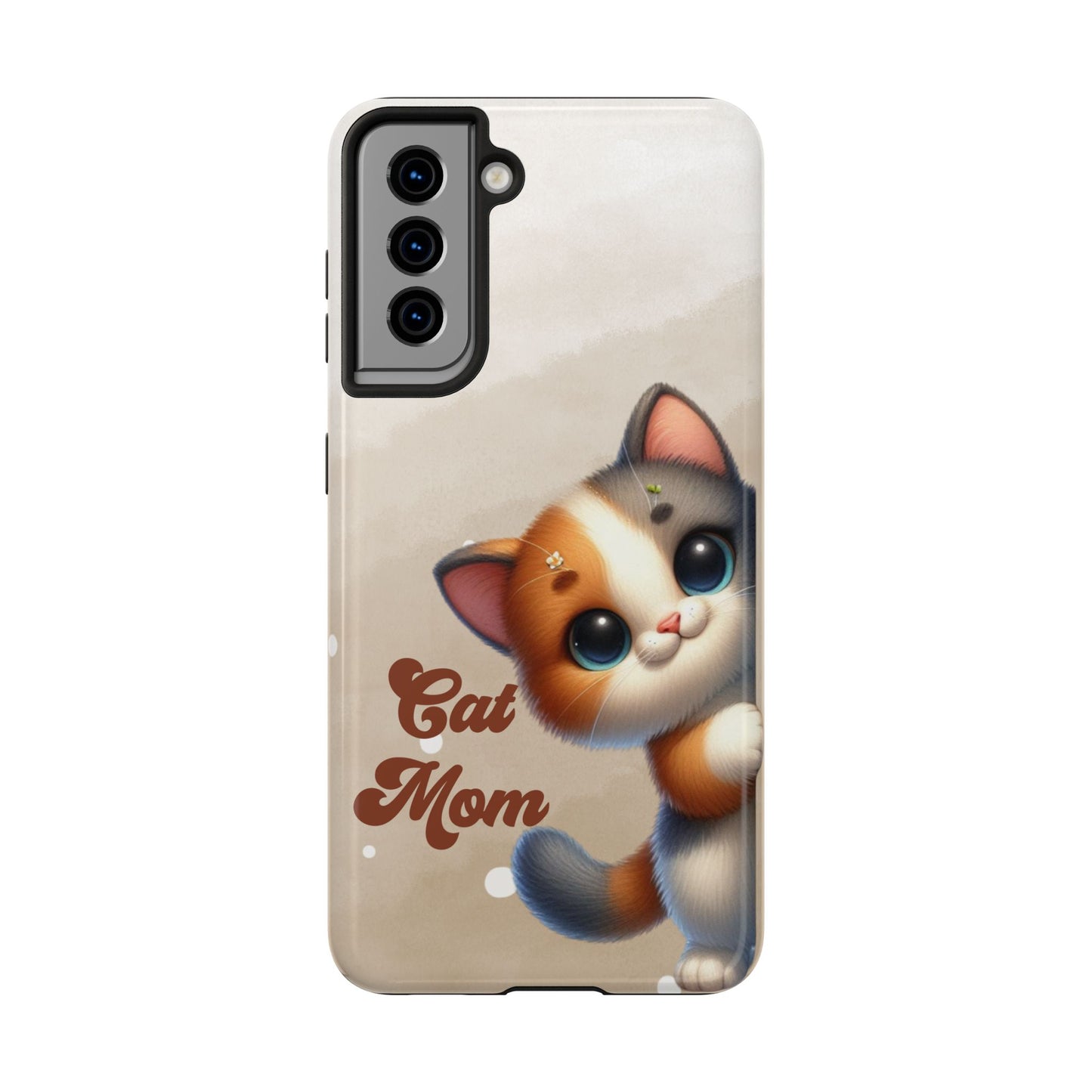 Cat Mom Tough Phone Case — Cute Calico Kitten Protective iPhone Case