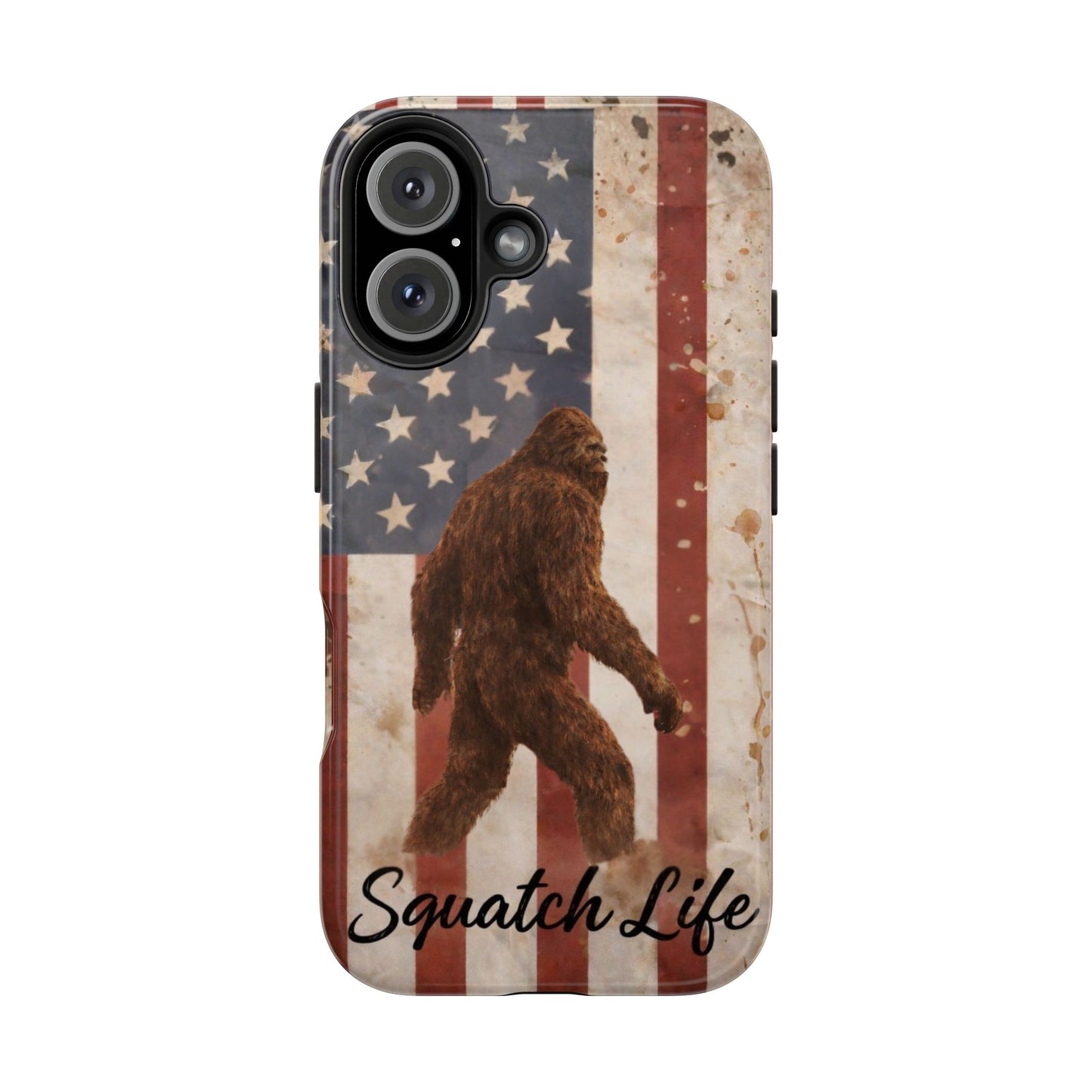 Squatch Life Tough Phone Case — Vintage American Flag Bigfoot Phone Cover