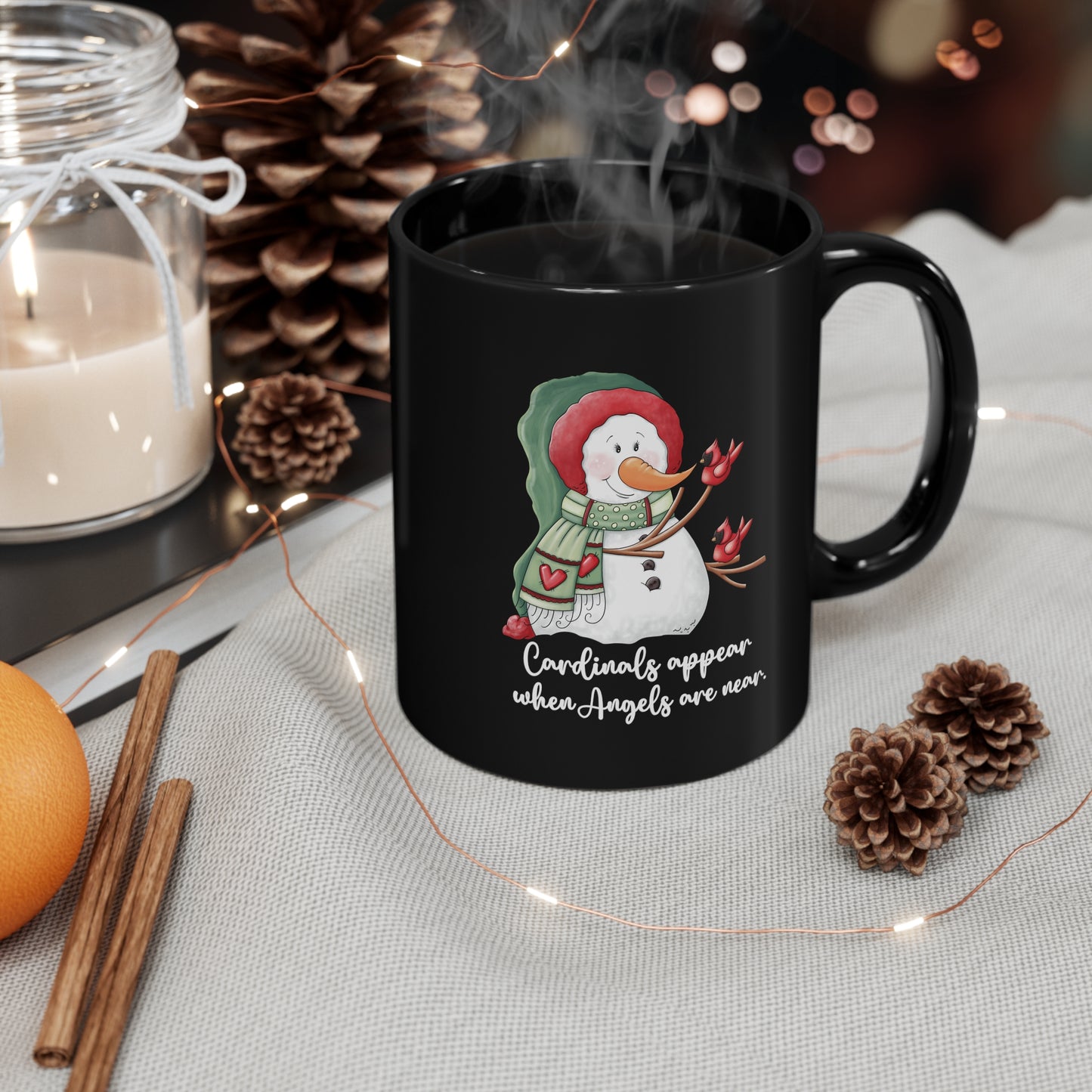 Cardinals appear when Angels are near-11oz Black Mug