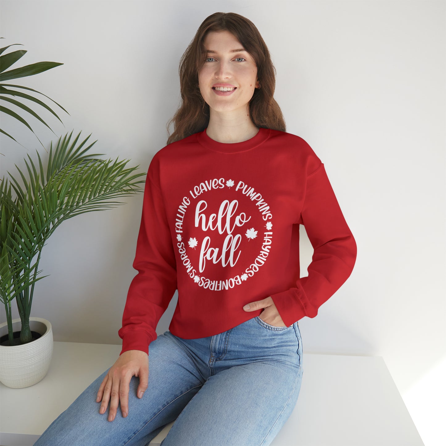 "Hello Fall" Unisex Long Sleeve Crew