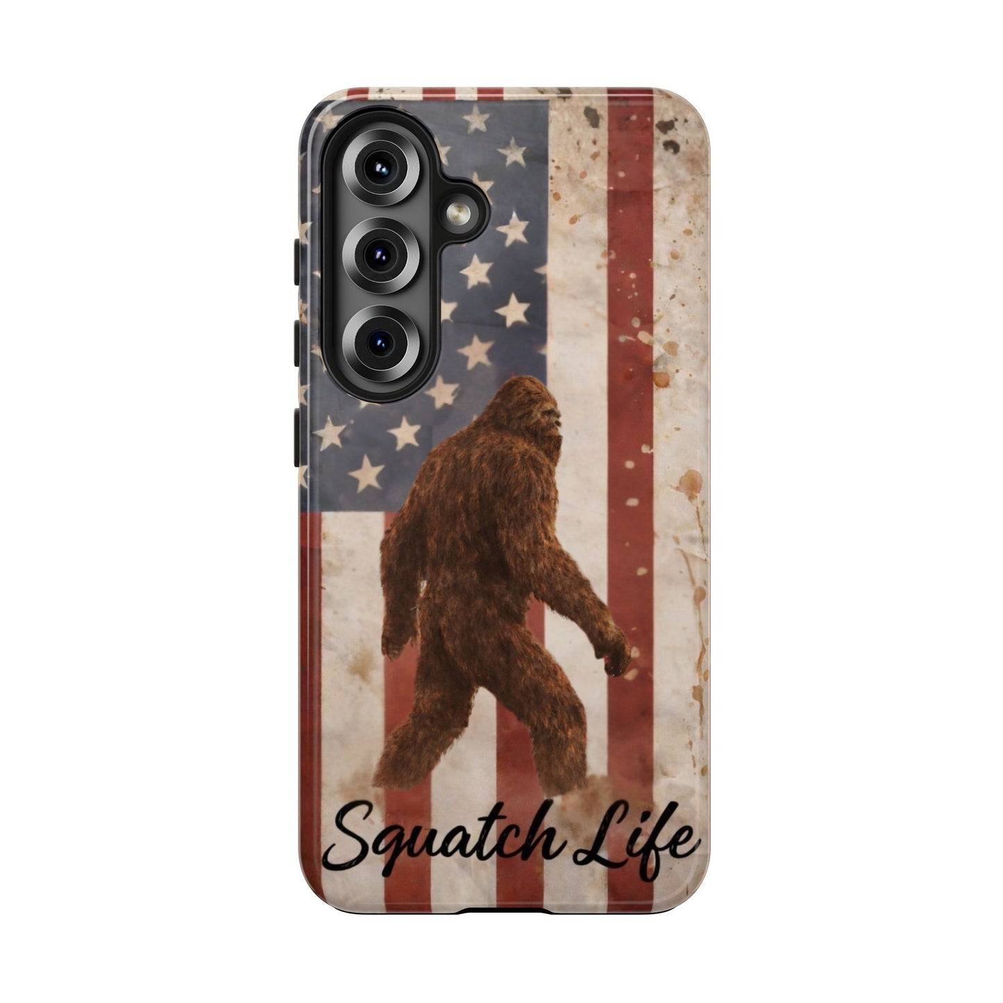Squatch Life Tough Phone Case — Vintage American Flag Bigfoot Phone Cover