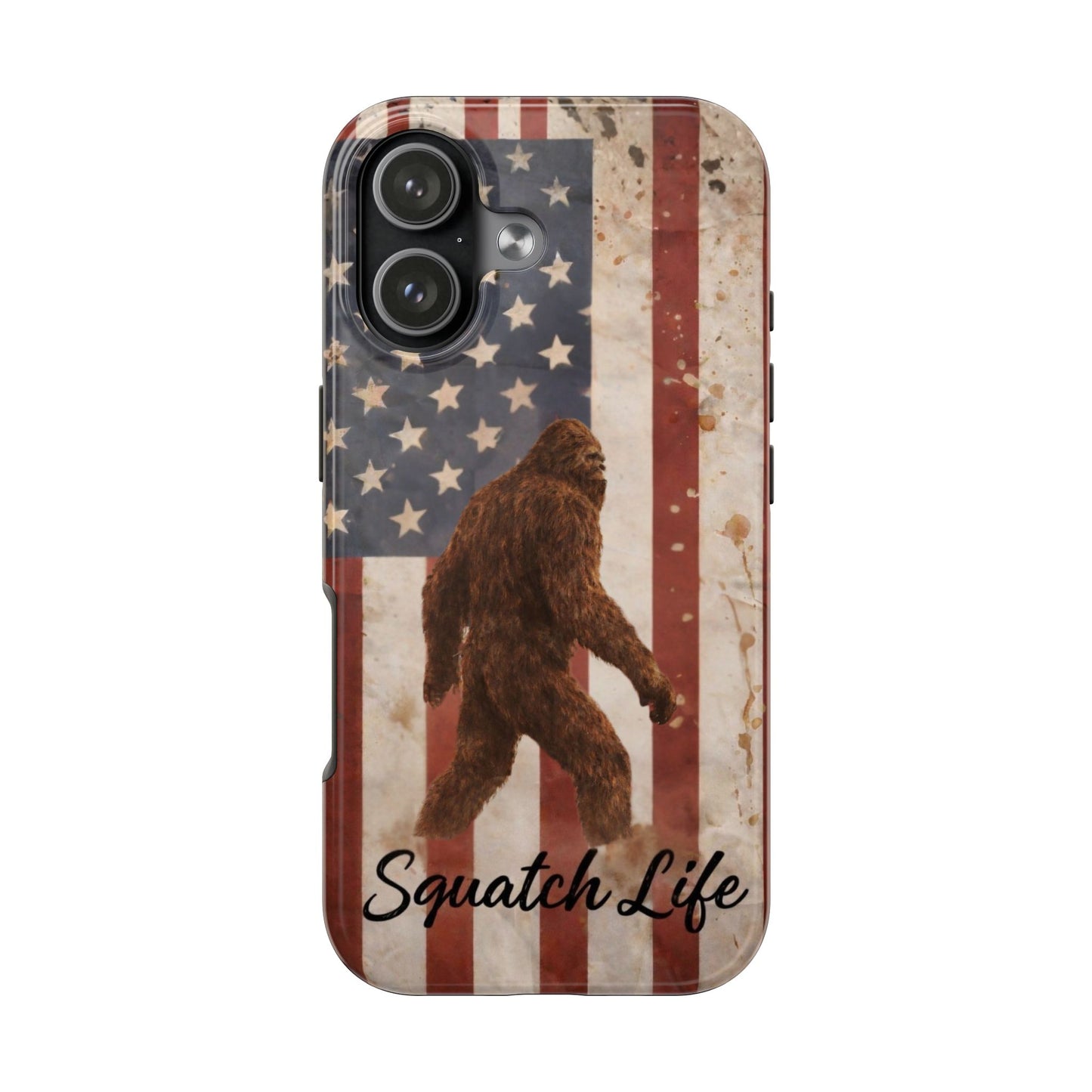 Squatch Life Tough Phone Case — Vintage American Flag Bigfoot Phone Cover
