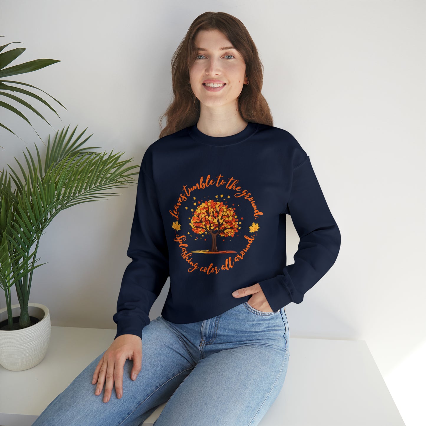 "Leaves tumble to the ground" - Unisex Long Sleeve Crew