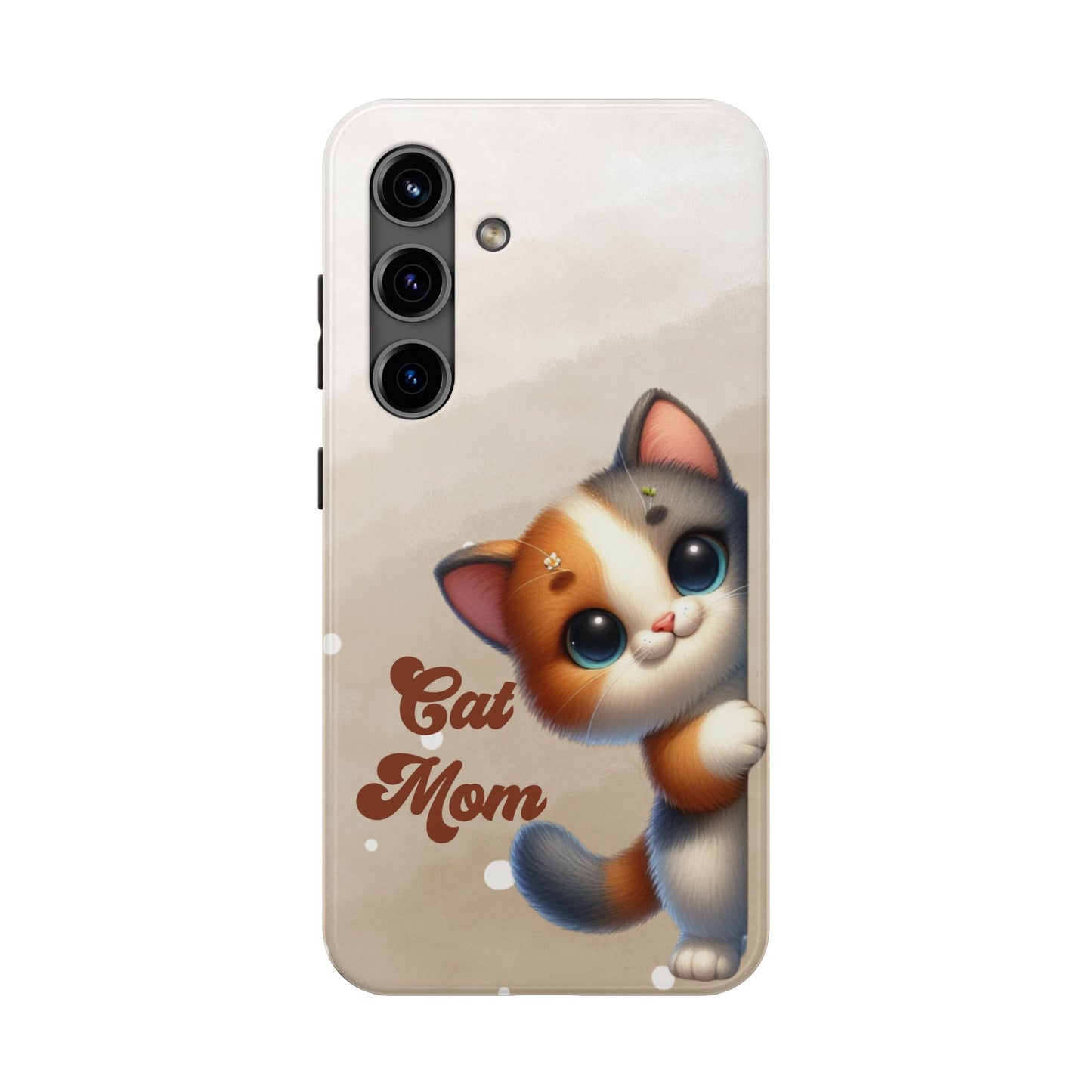Cat Mom Tough Phone Case — Cute Calico Kitten Protective iPhone Case