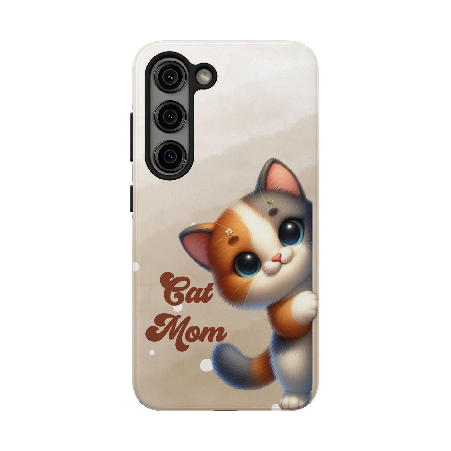 Cat Mom Tough Phone Case — Cute Calico Kitten Protective iPhone Case
