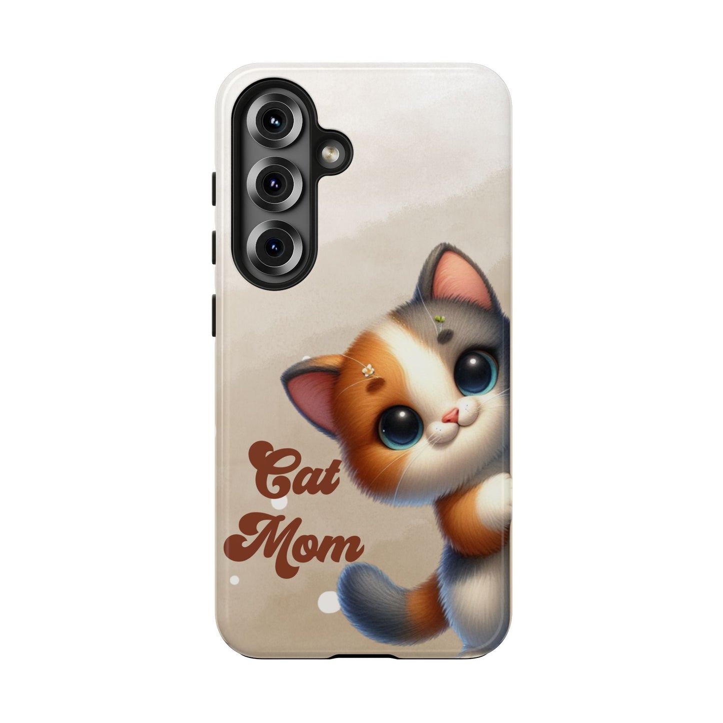 Cat Mom Tough Phone Case — Cute Calico Kitten Protective iPhone Case