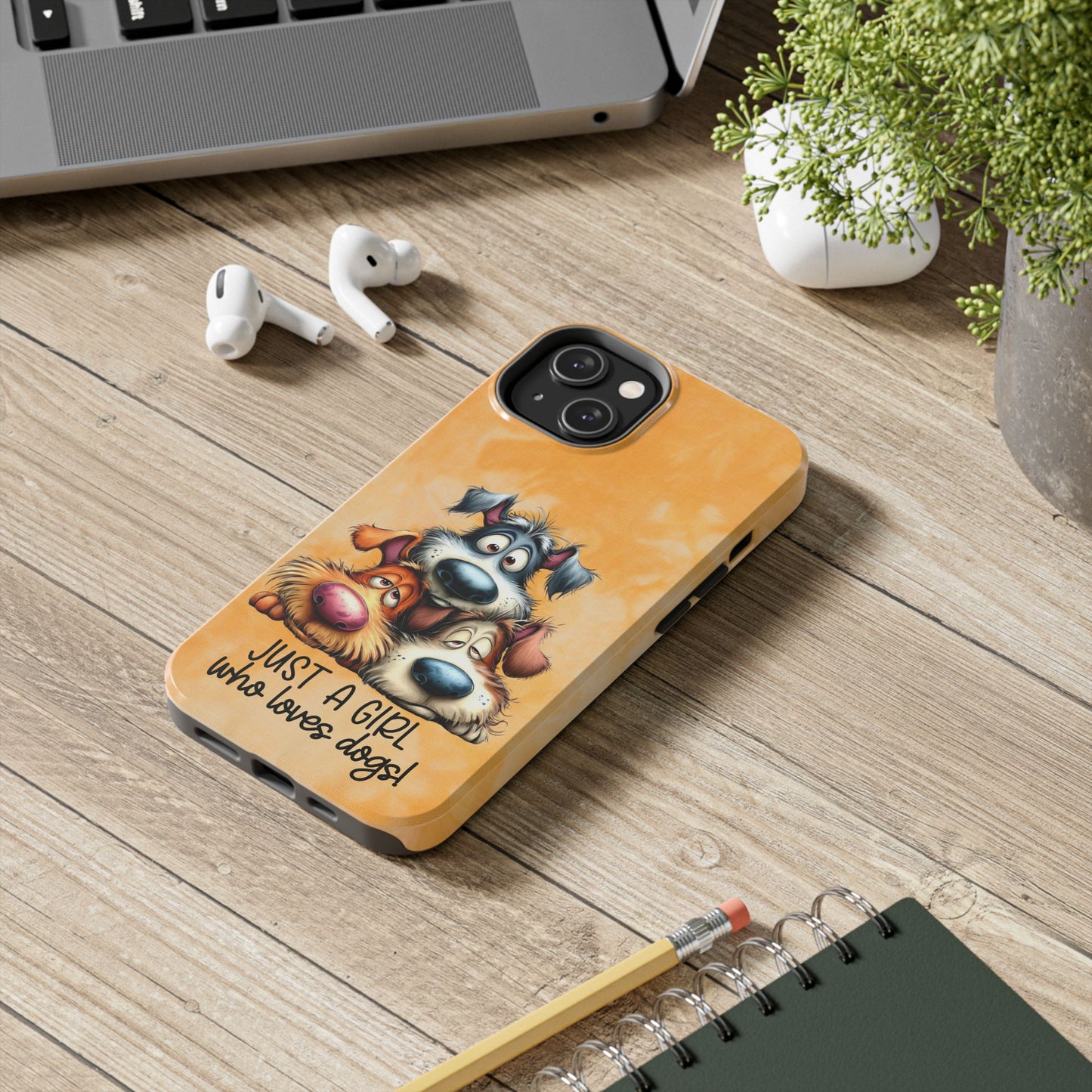 Just A Girl Who Loves Dogs Phone Case — Cute Cartoon Dog Protective Tough Case