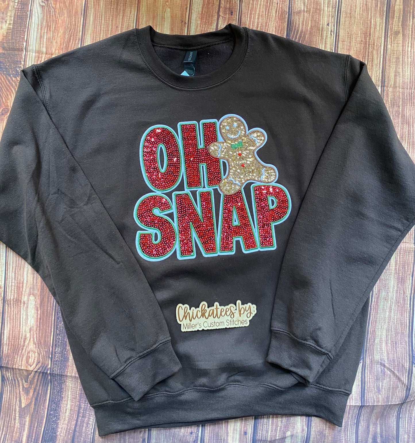 Oh Snap Sequin Crew Neck Sweatshirt