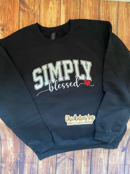 Simply Blessed Glitter Sweatshirt